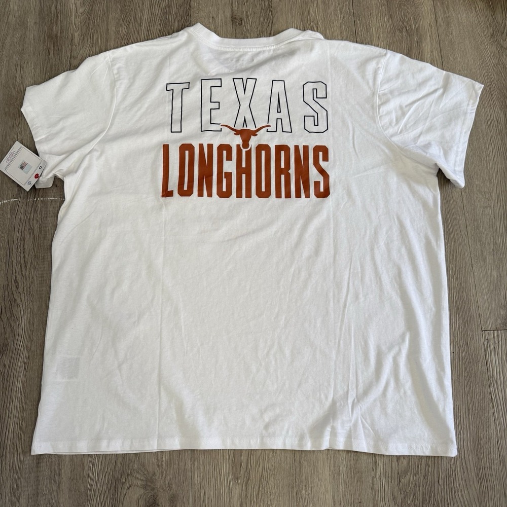 Champion Texas Longhorns Unisex 2XL Crew‎ Neck Short Sleeve T-Shirt White Casual